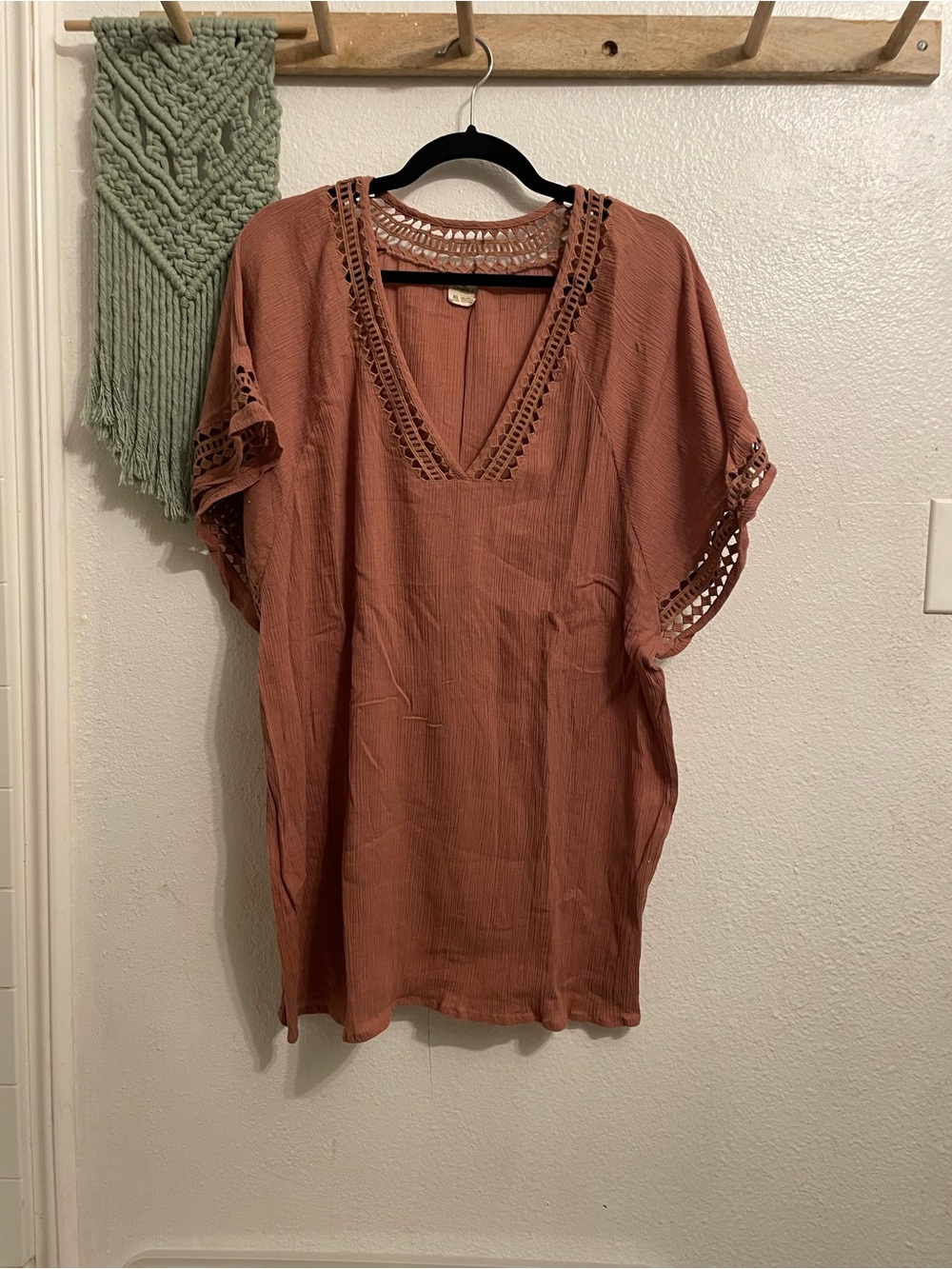 O'Neill Crochet-Trim Tunic in Rust